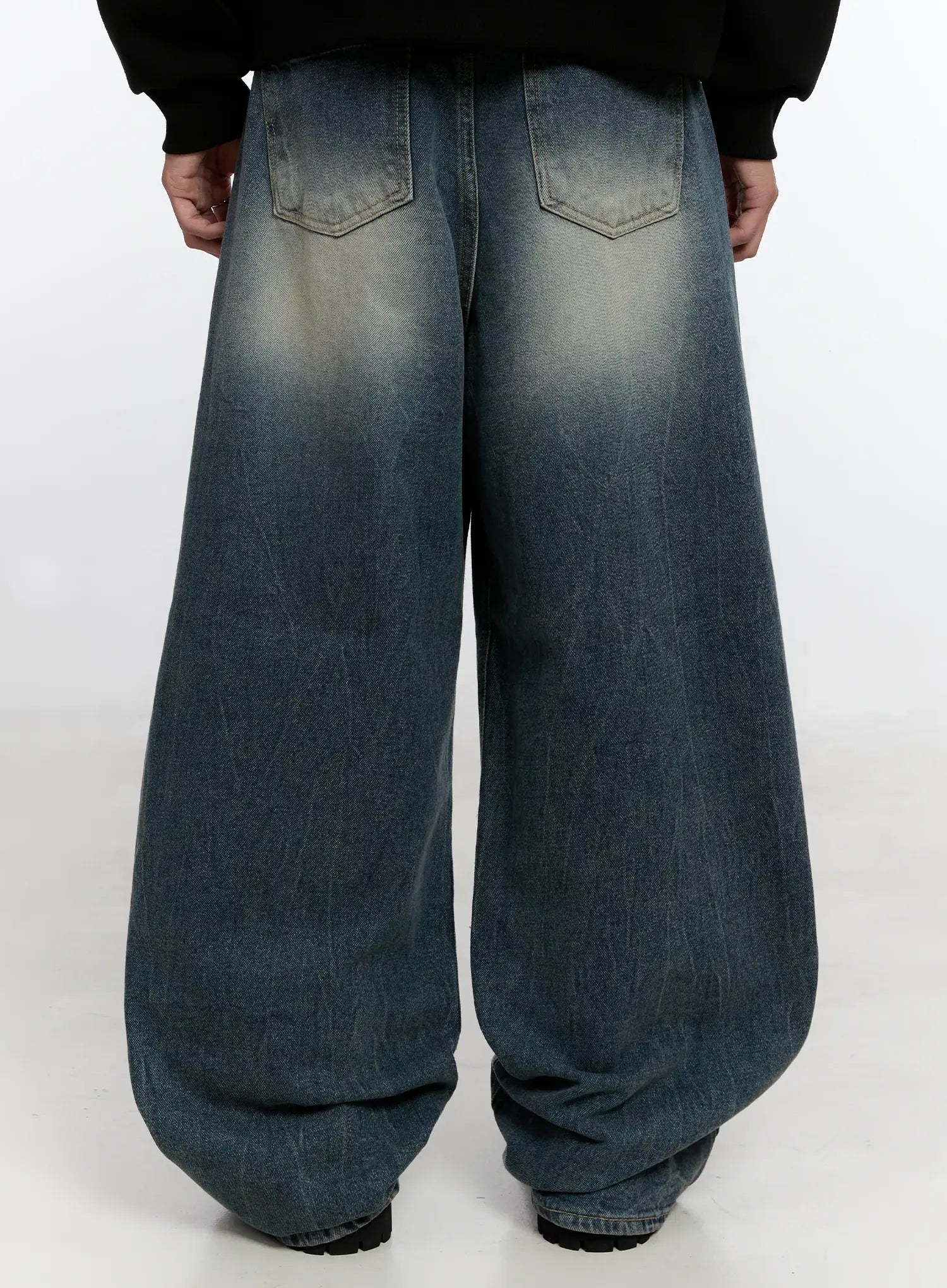 Men's Vintage Wash Baggy Jeans IS529