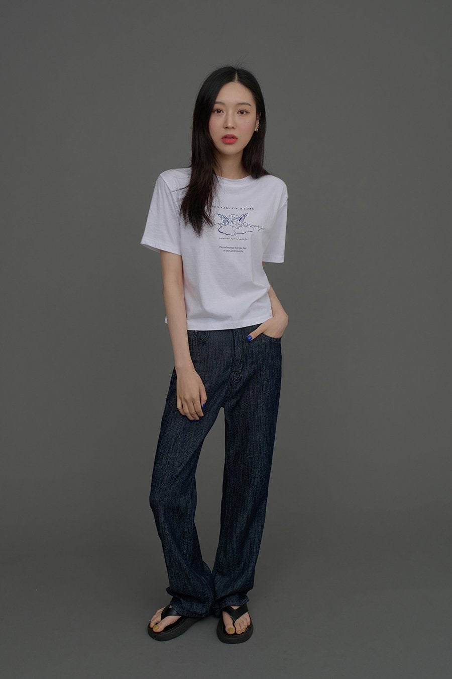 Indigo Wide Leg Jeans CCA15