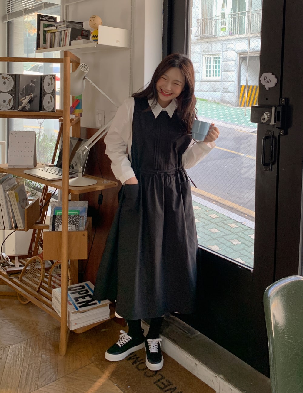 Pintuck Drawstring Waist Dress BA15