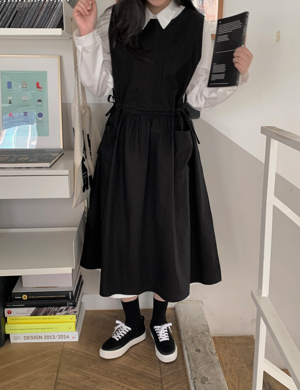 Pintuck Drawstring Waist Dress BA15