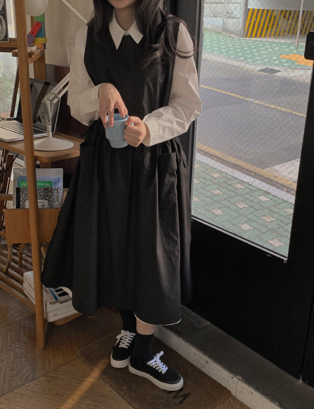 Pintuck Drawstring Waist Dress BA15