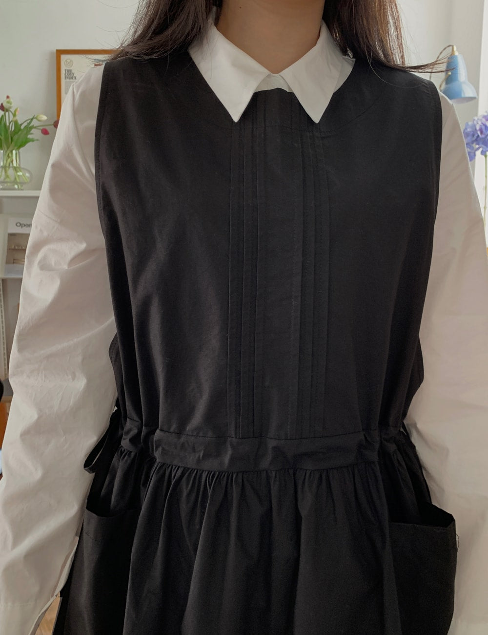 Pintuck Drawstring Waist Dress BA15