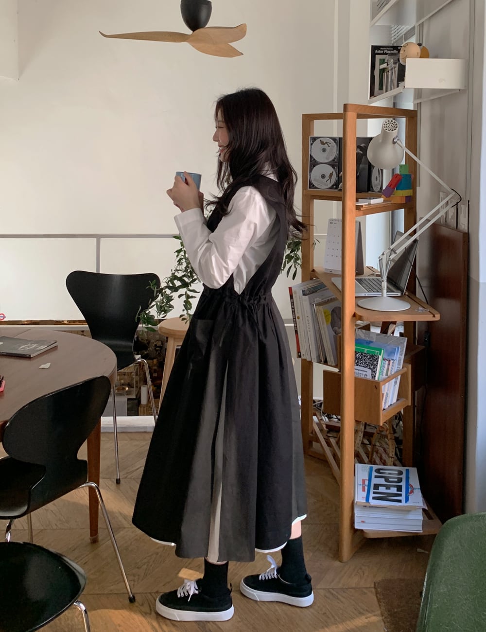 Pintuck Drawstring Waist Dress BA15