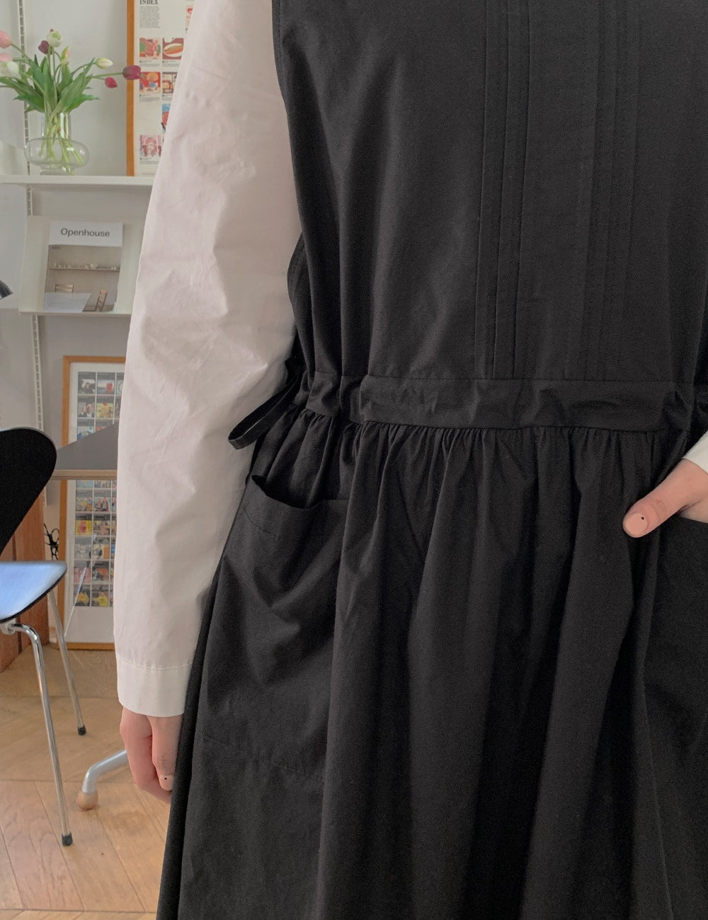 Pintuck Drawstring Waist Dress BA15