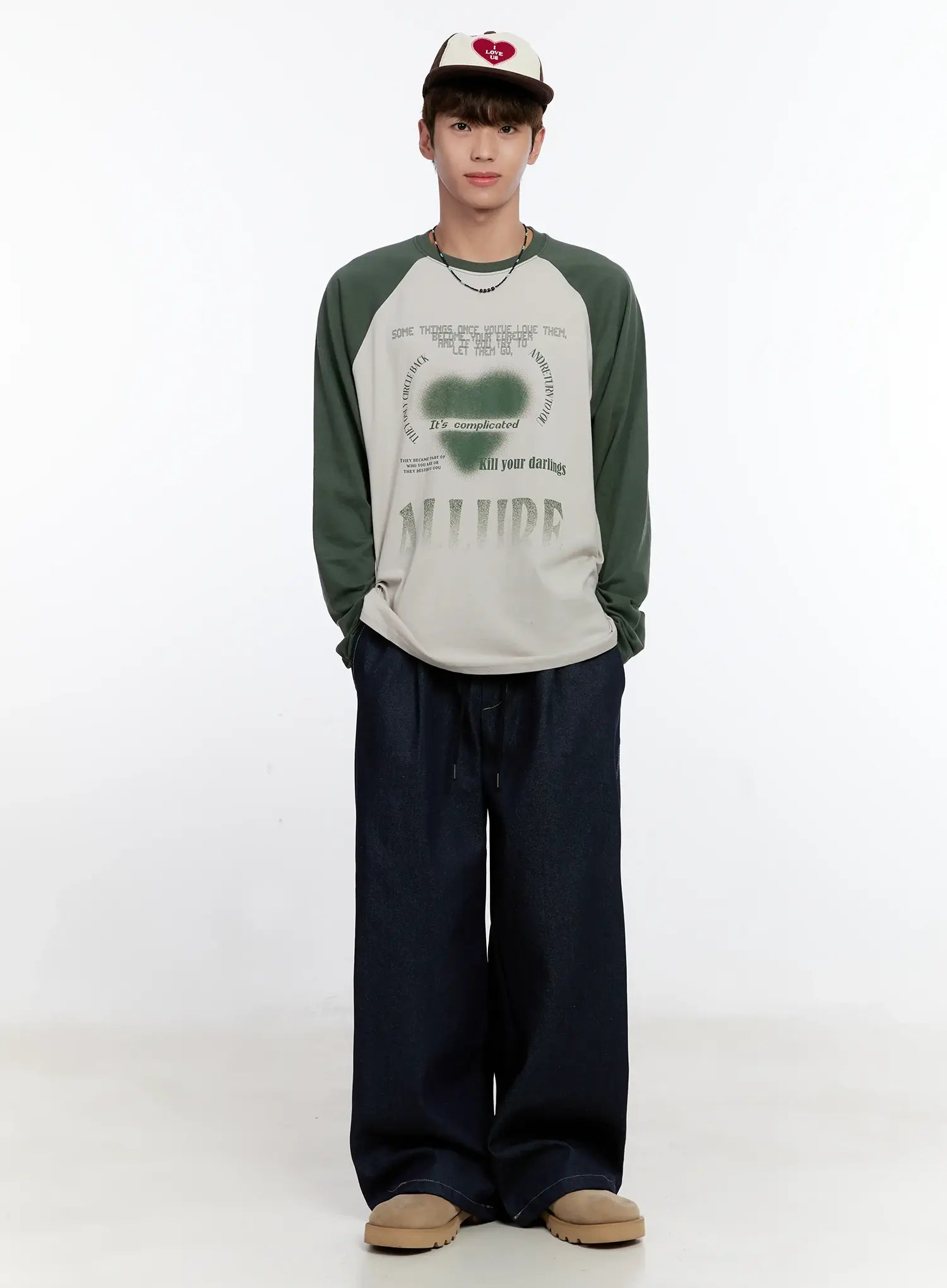 Men's Graphic Raglan Long Sleeve T-Shirt IS529