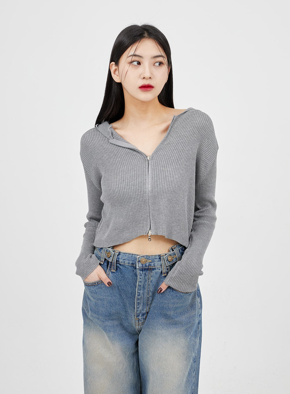 Mid-Wash Baggy Jeans BM321