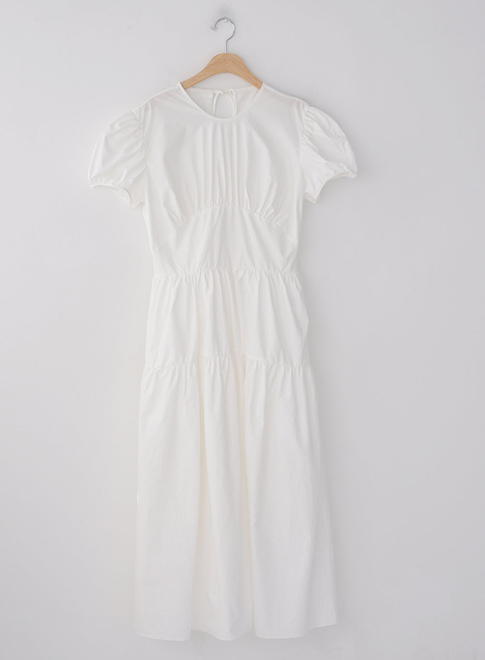 Puff Sleeve Dress with Ribbon Back