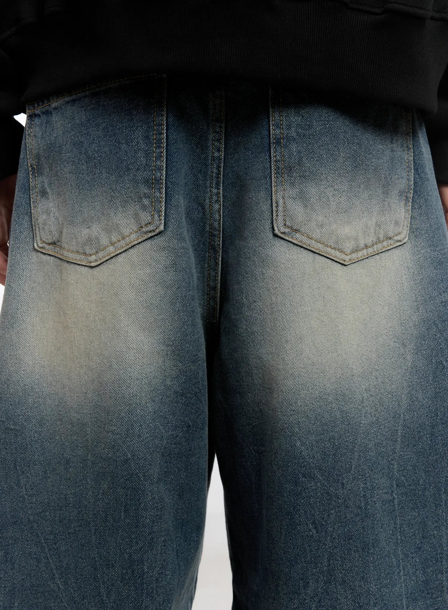 Men's Vintage Wash Baggy Jeans IS529