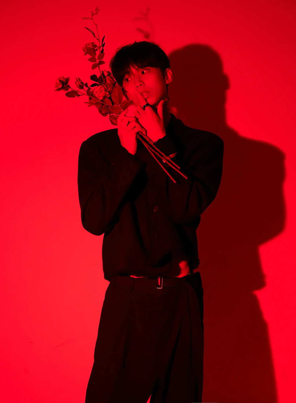 Men's Classic Belted Wide-Leg Pants IO506