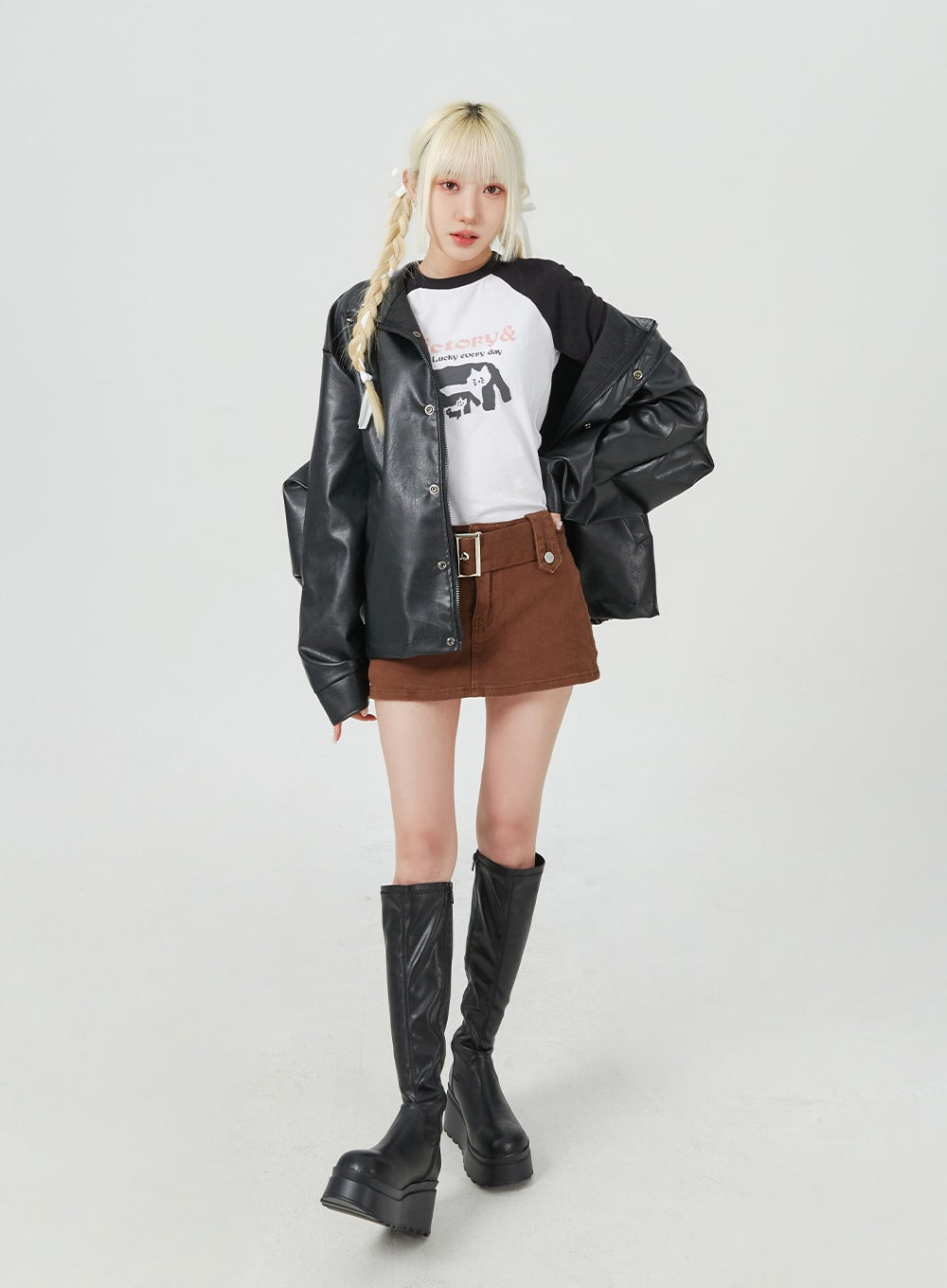 Faux Leather Oversized Jacket BM323