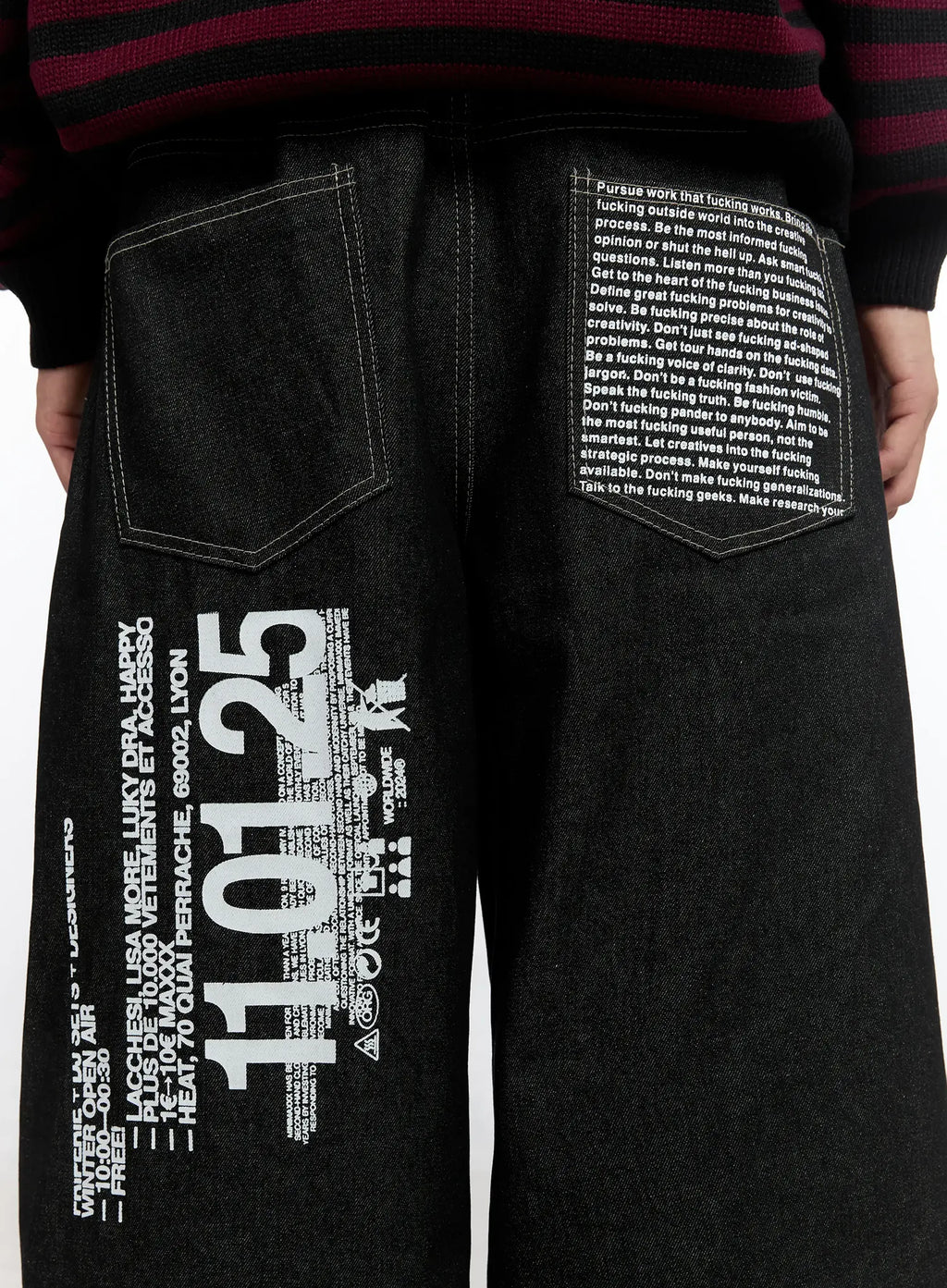 Men's Graphic Jeans (Black) IS529