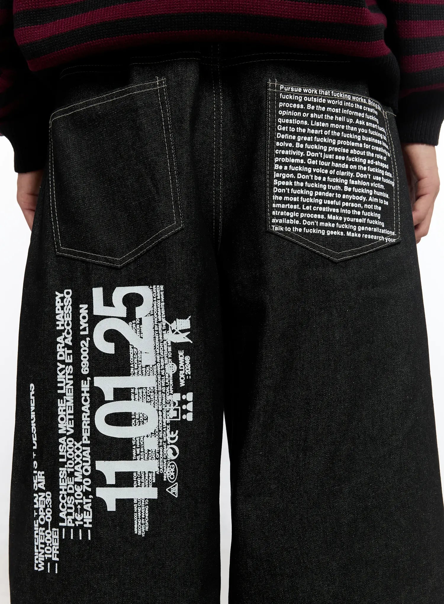 Men's Graphic Jeans (Black) IS529