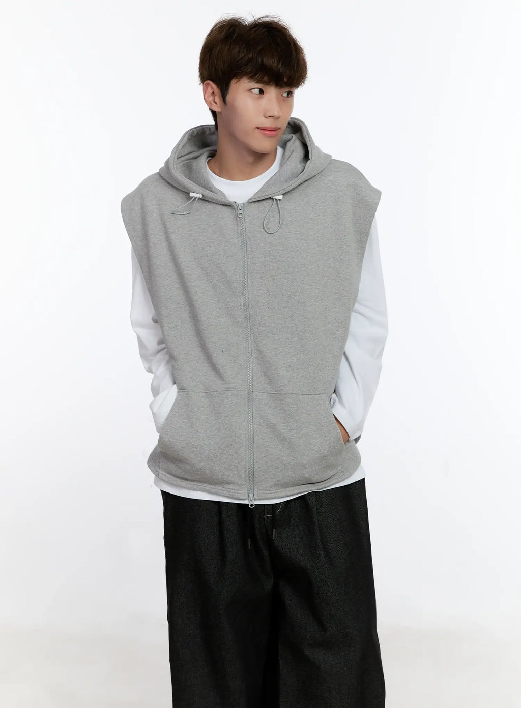 Men's Hooded Zip-Up Vest IS529