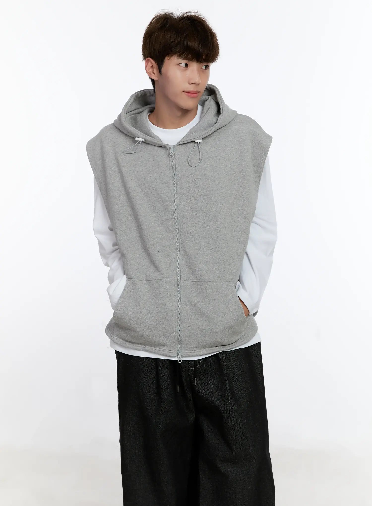 Men's Hooded Zip-Up Vest IS529