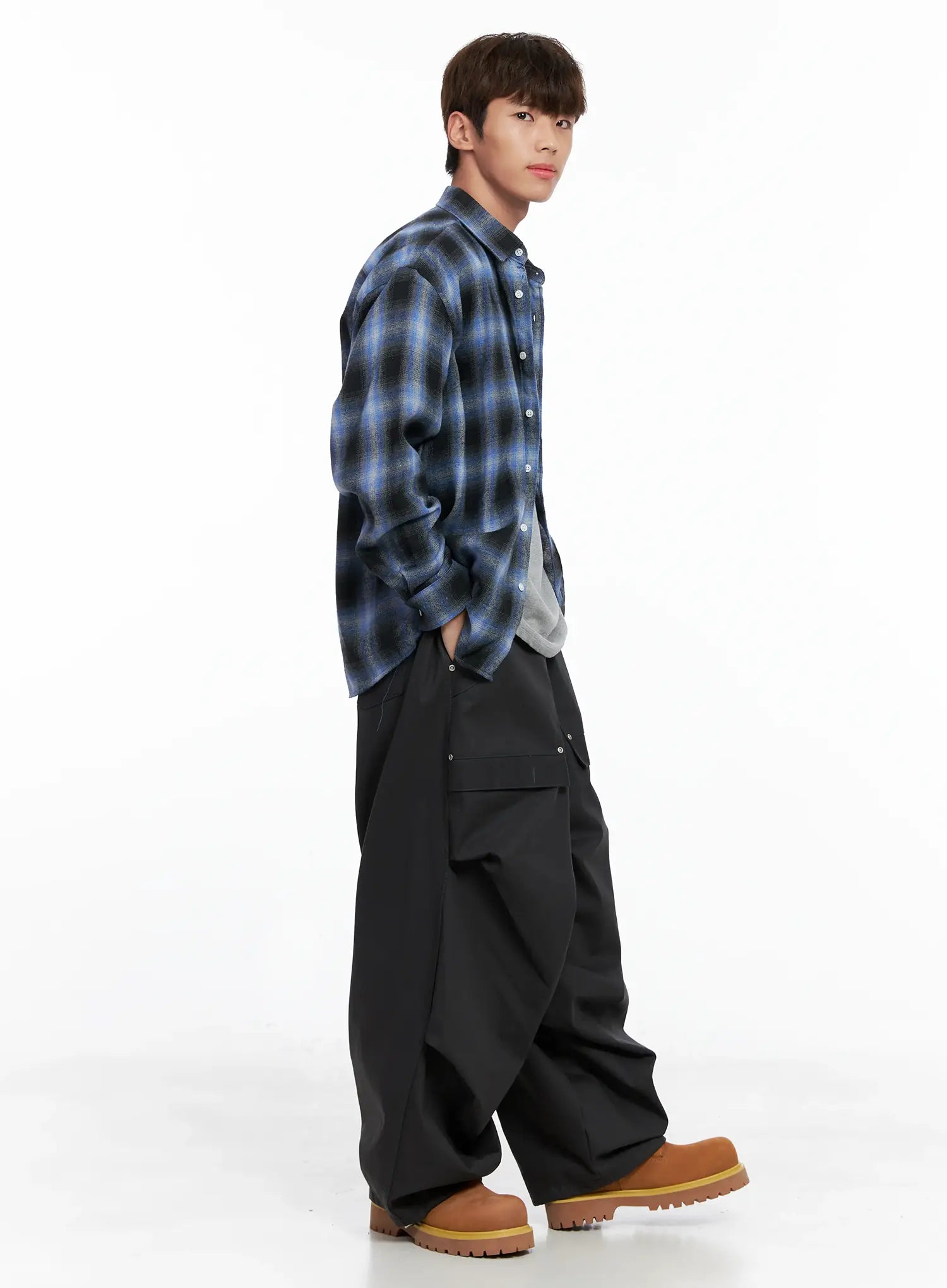 Men's Parachute Wide Pants IO506