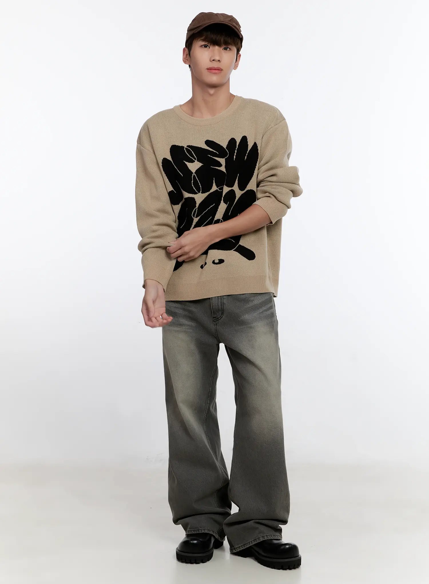 Men's Casual Knit Crewneck Sweater IS530