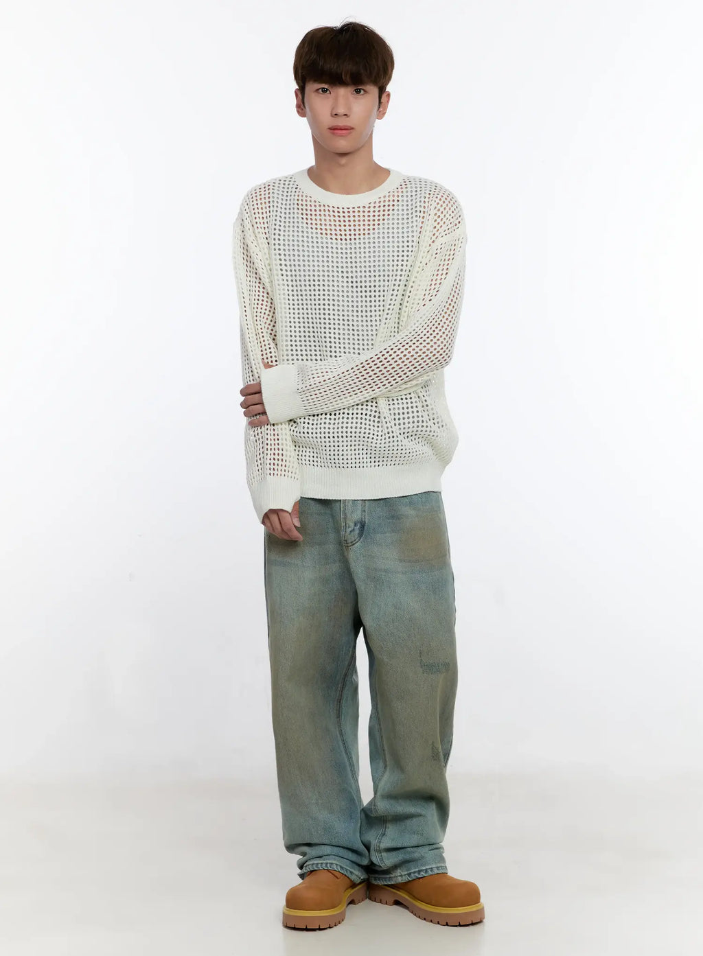 Men's Vintage Wash Wide Fit Jeans IS529