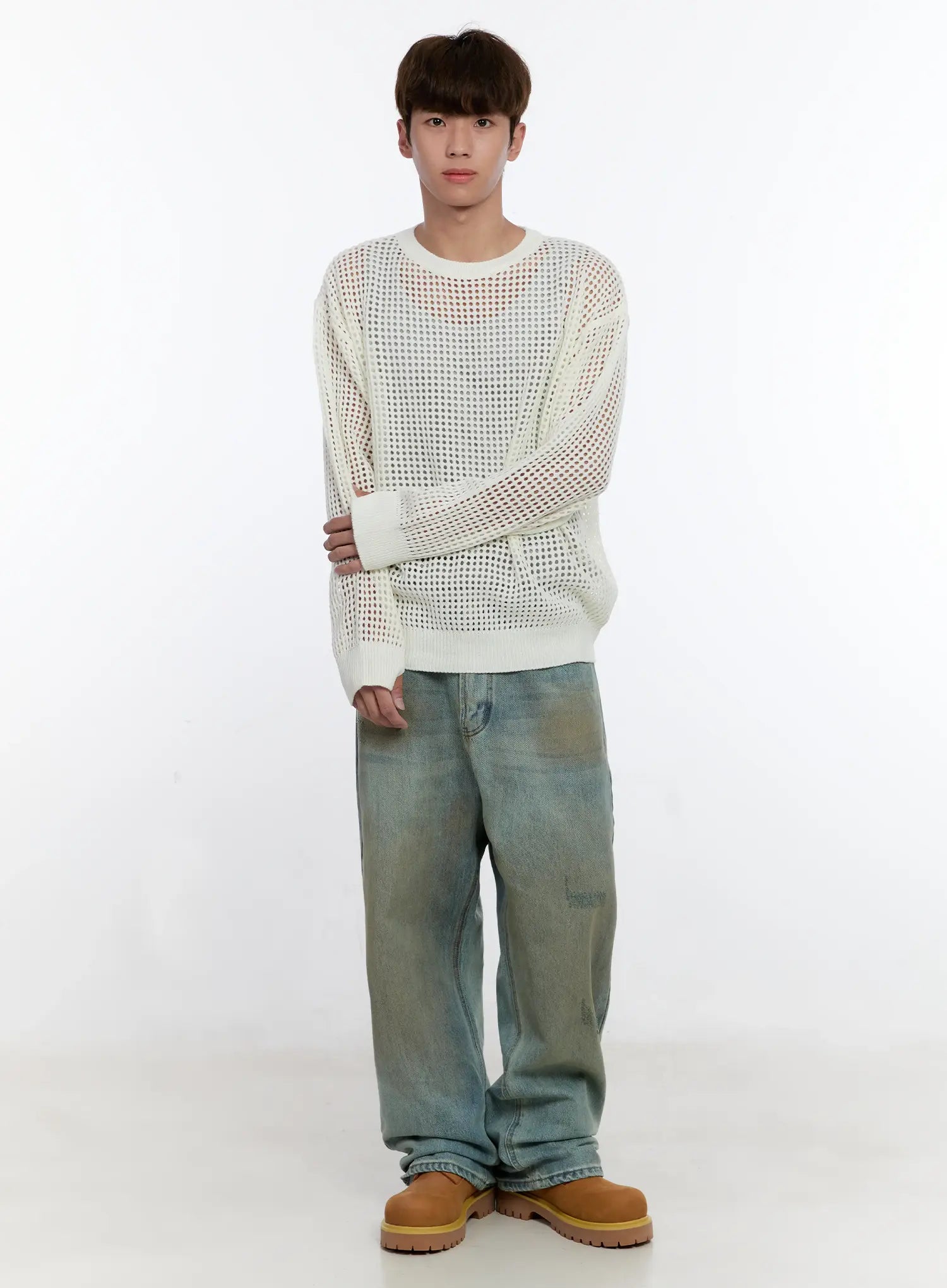 Men's Vintage Wash Wide Fit Jeans IS529