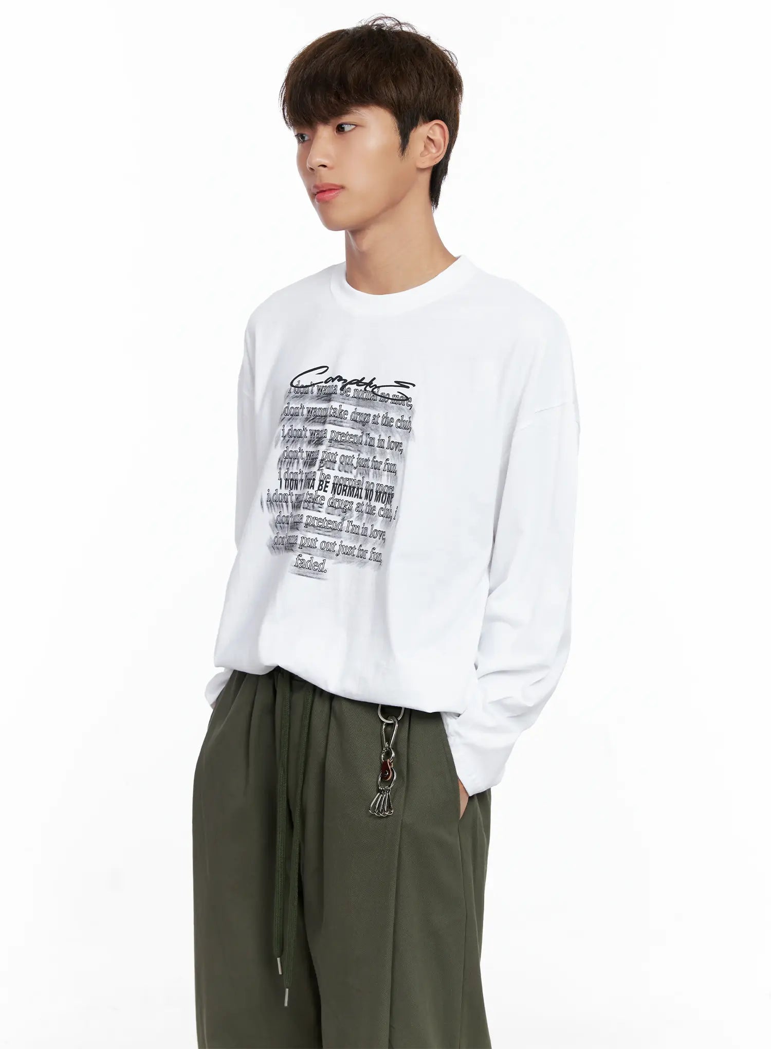 Men's Graphic Lettering Long Sleeve IO506