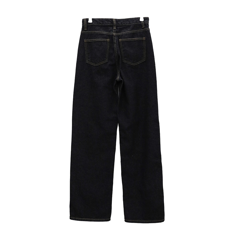 Charcoal Black Long Denim Pants OM6