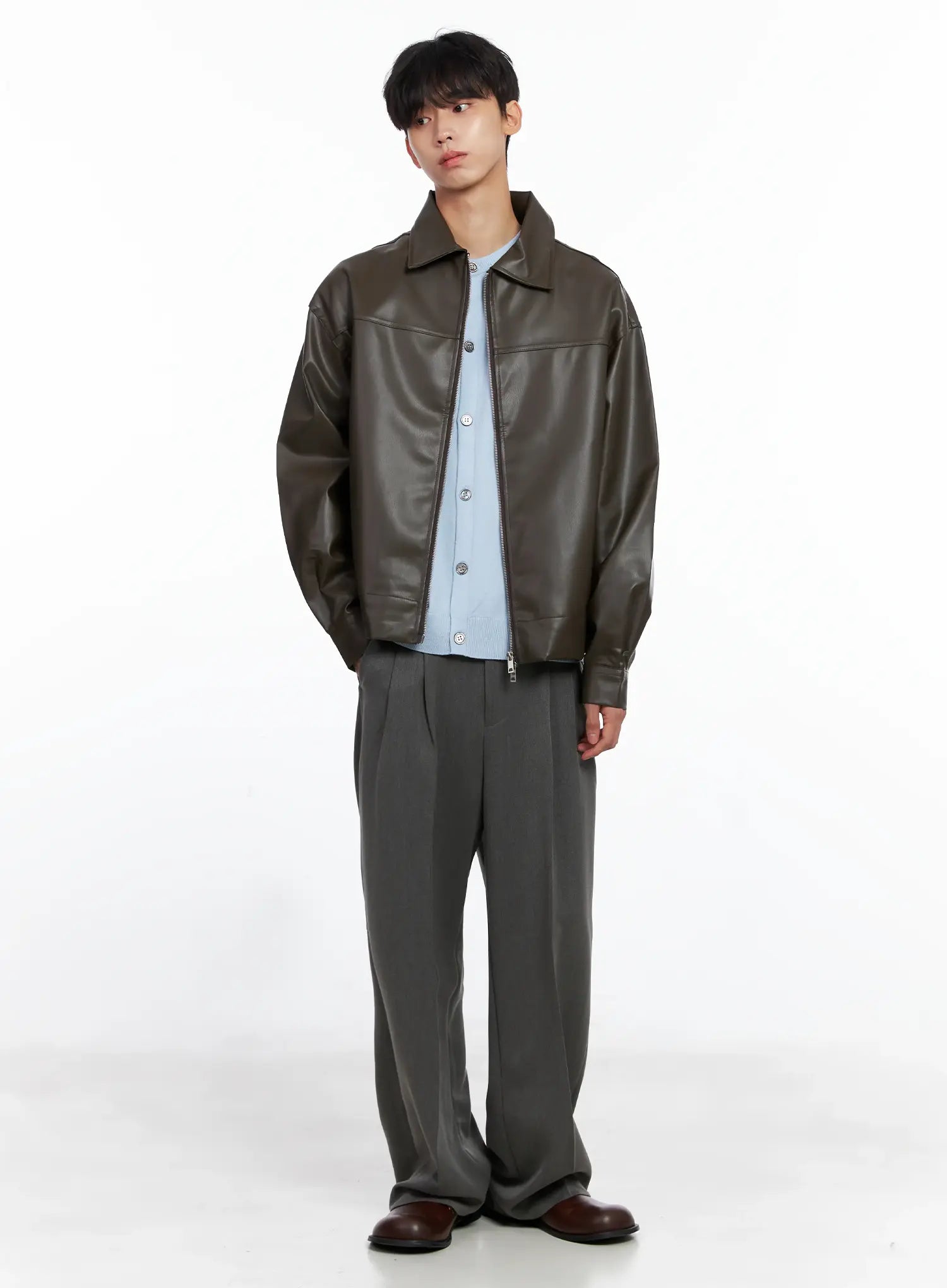 Men's Pintuck Wide-Leg Trousers IS519