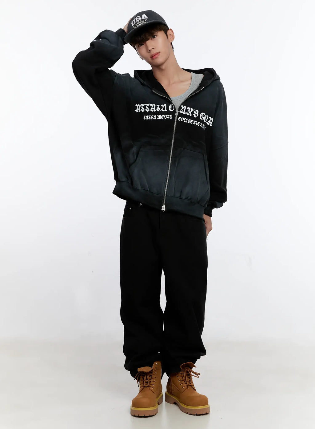 Men's Graphic Zip-Up Hoodie IS530