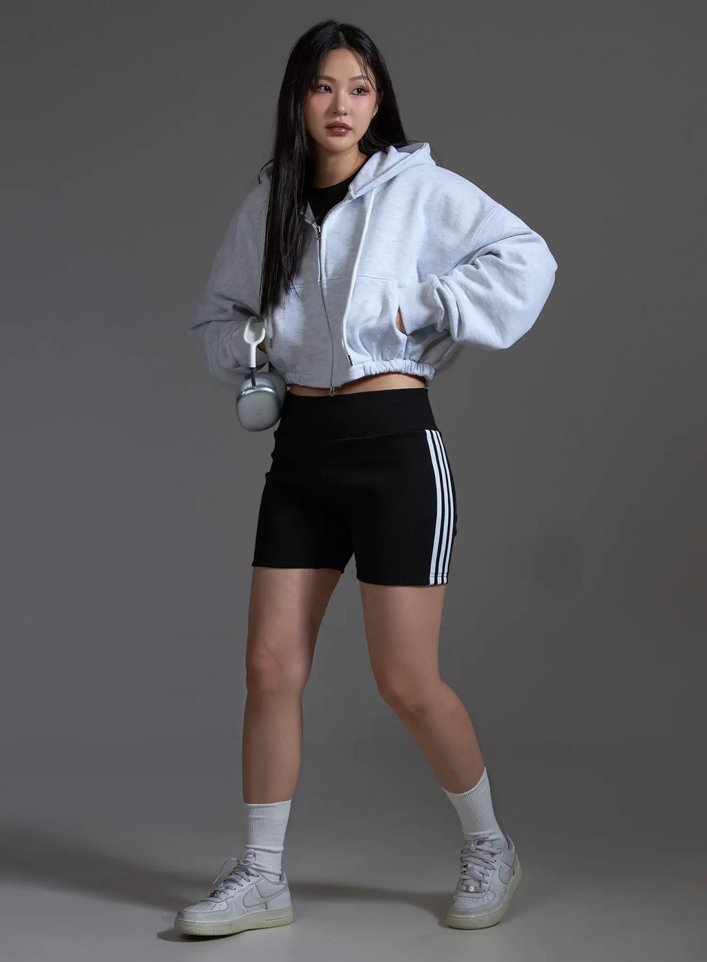 Cropped Zip-Up Hoodie IO517