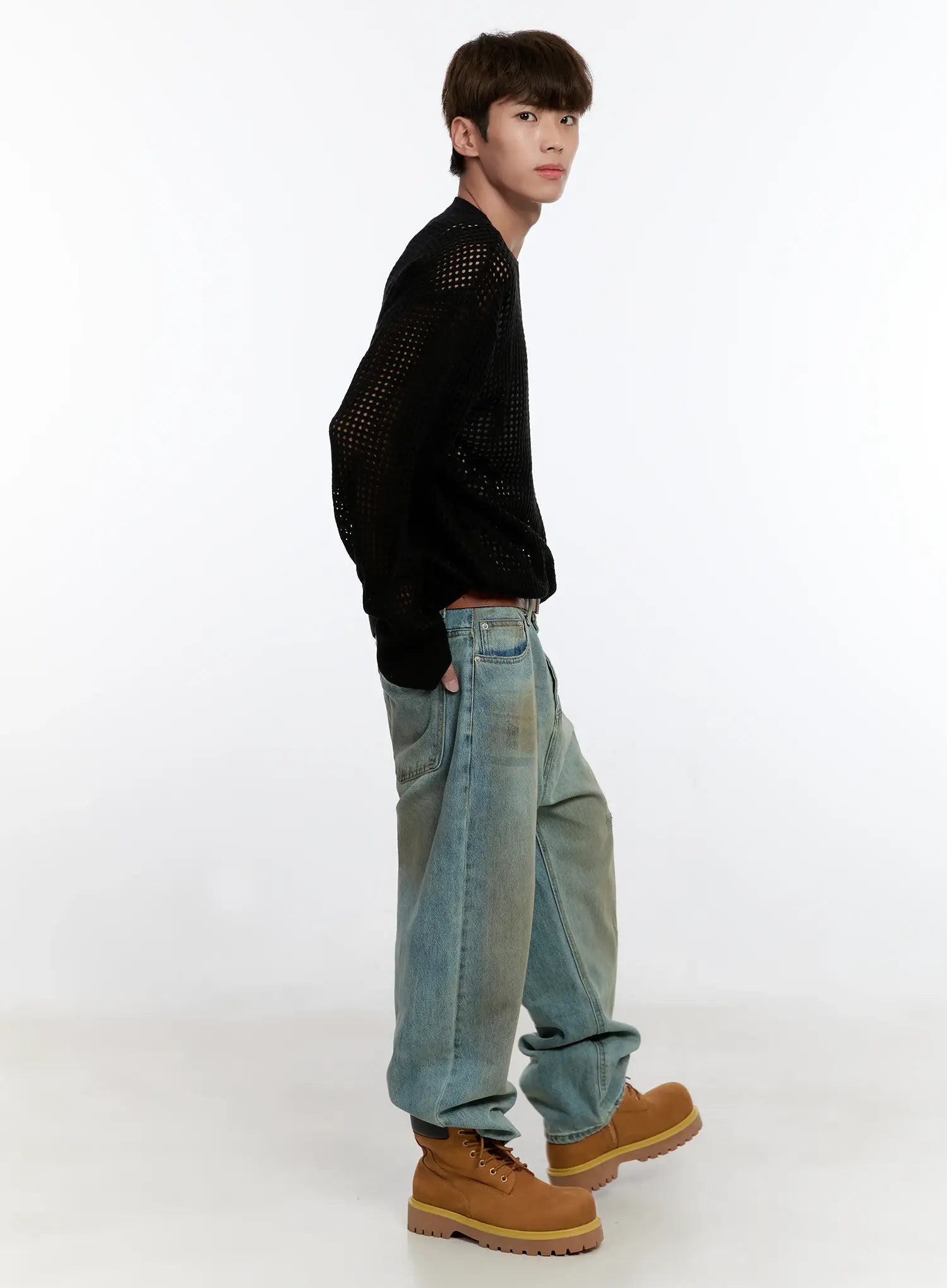 Men's Mesh Knit Sweater IS529