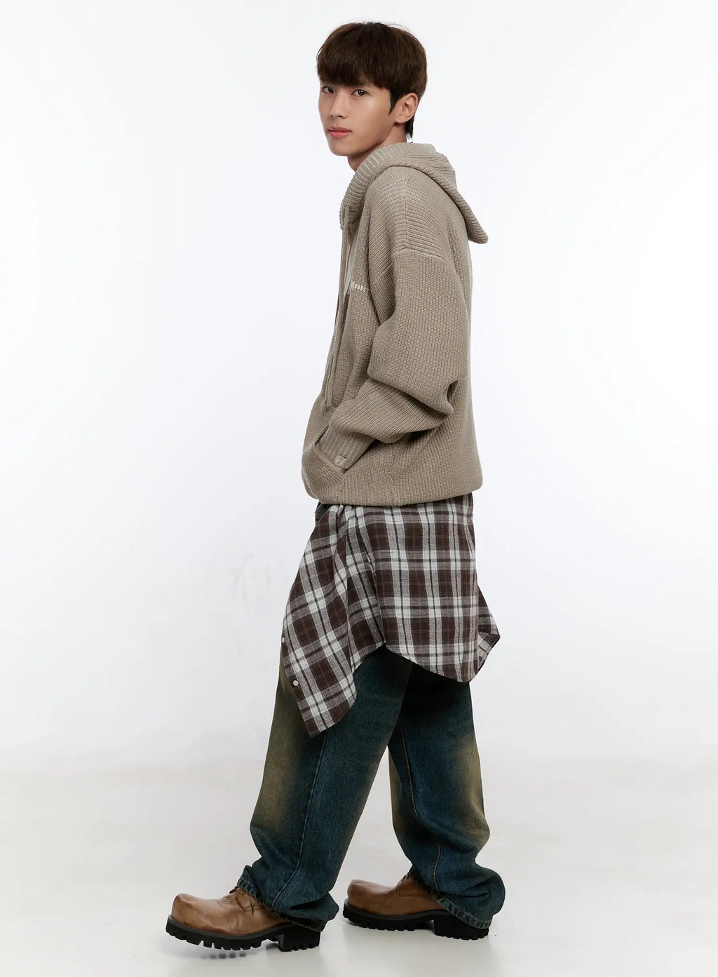 Men's Vintage Wash Wide Leg Jeans IS530