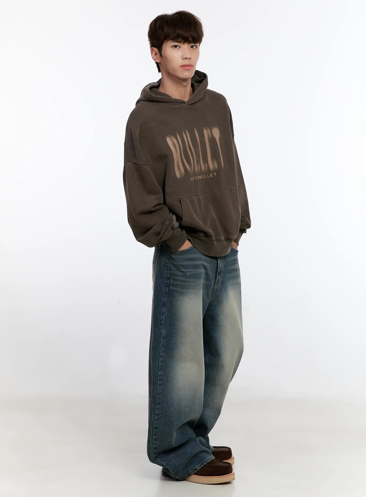 Men's Vintage Wash Baggy Jeans IS529