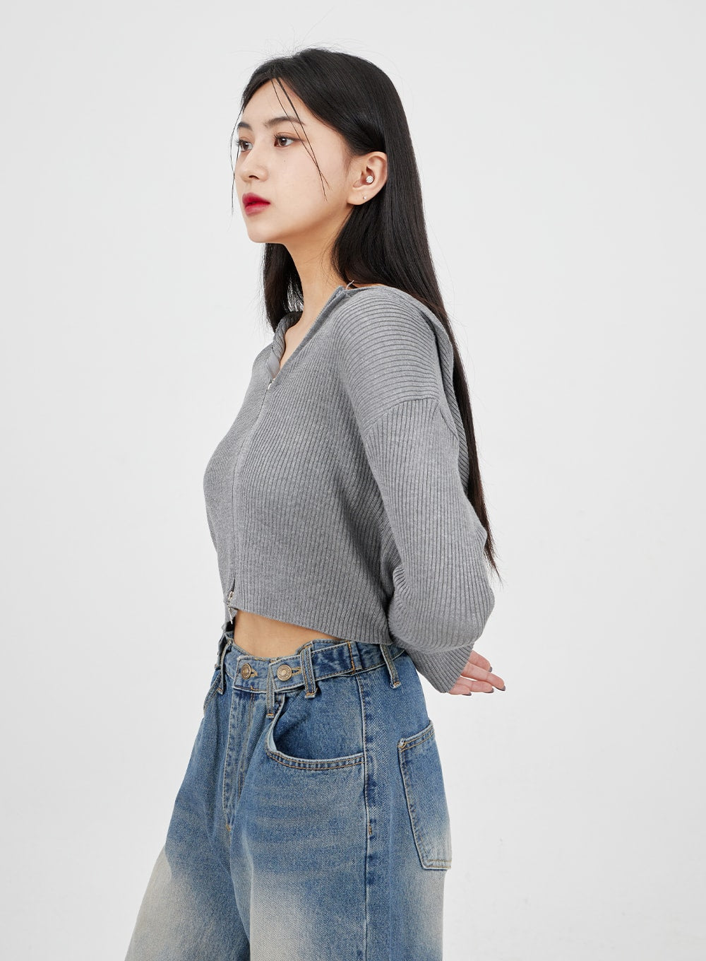 Mid-Wash Baggy Jeans BM321