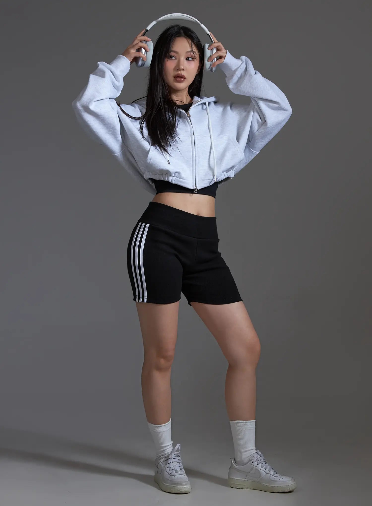 Cropped Zip-Up Hoodie IO517