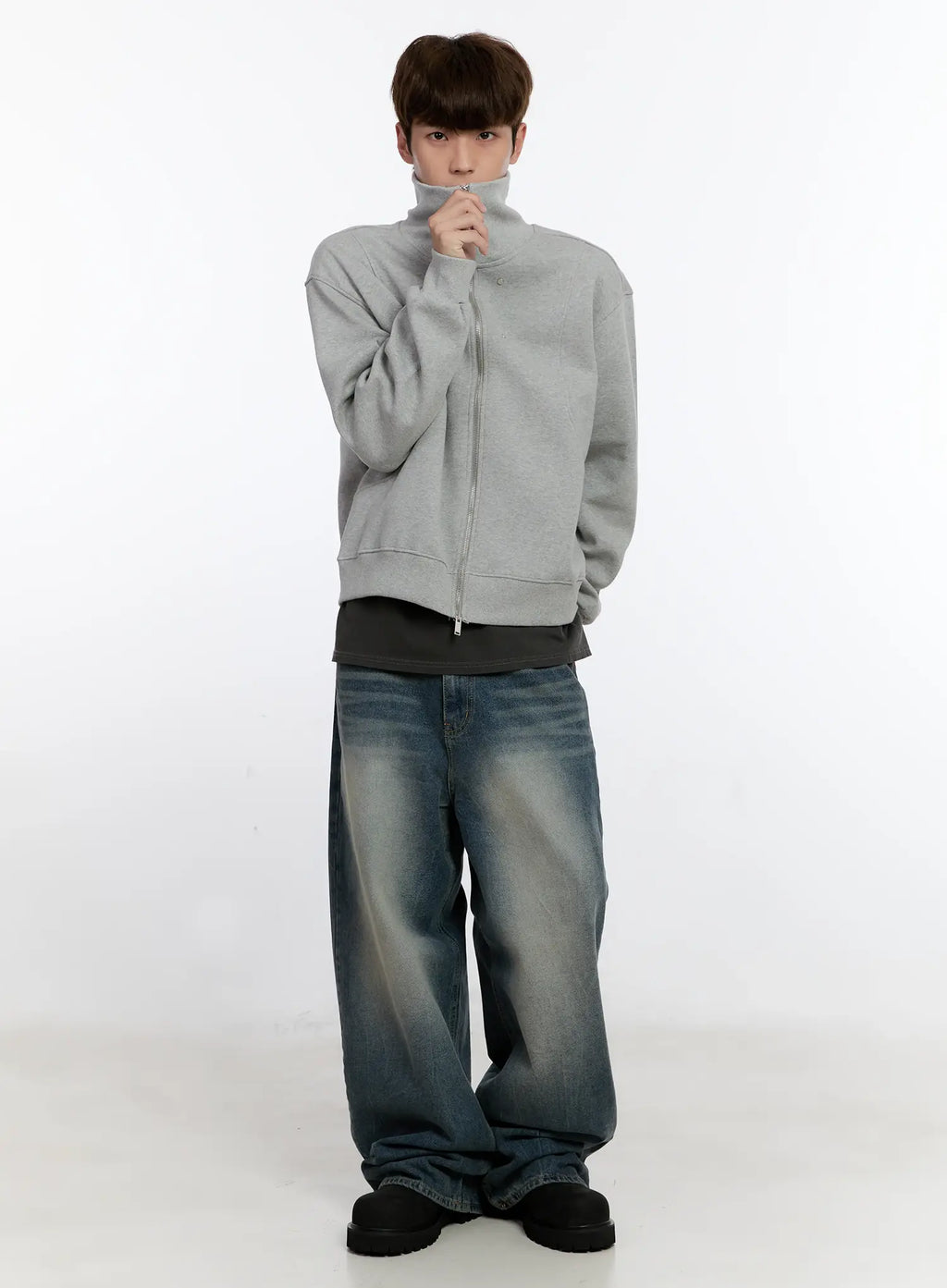 Men's Vintage Wash Baggy Jeans IS529