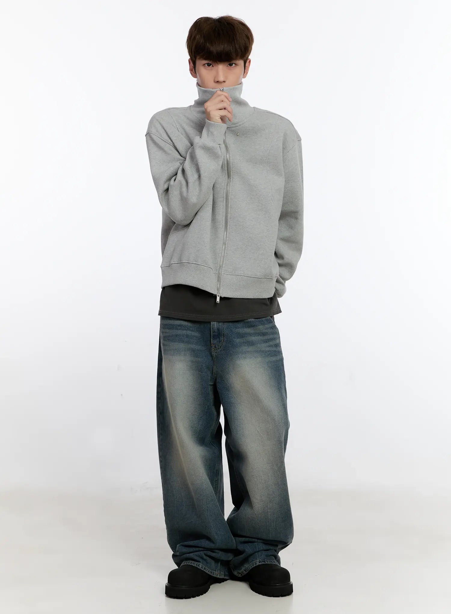 Men's Vintage Wash Baggy Jeans IS529