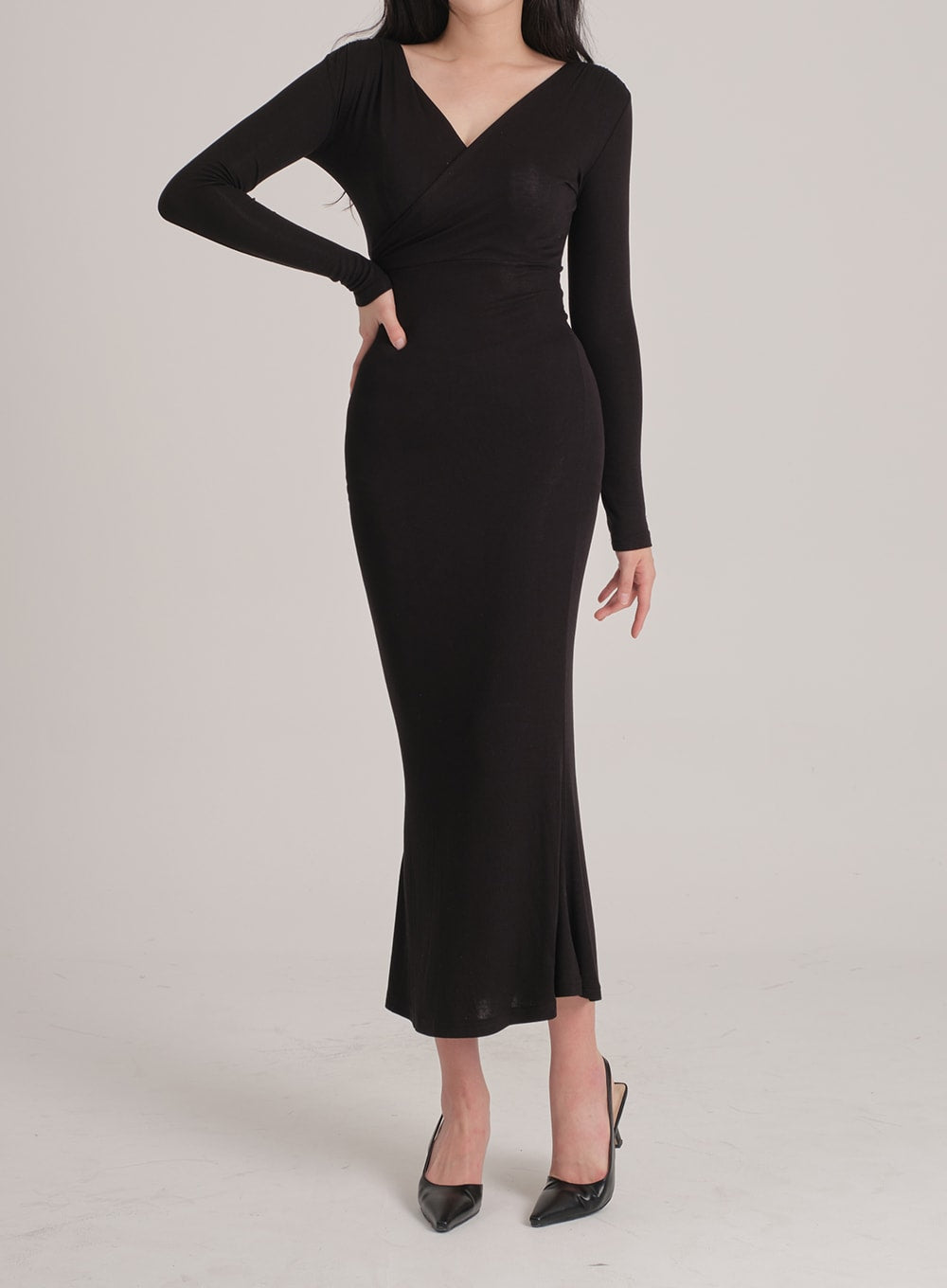 Maxi Wrap Mermaid Dress J31