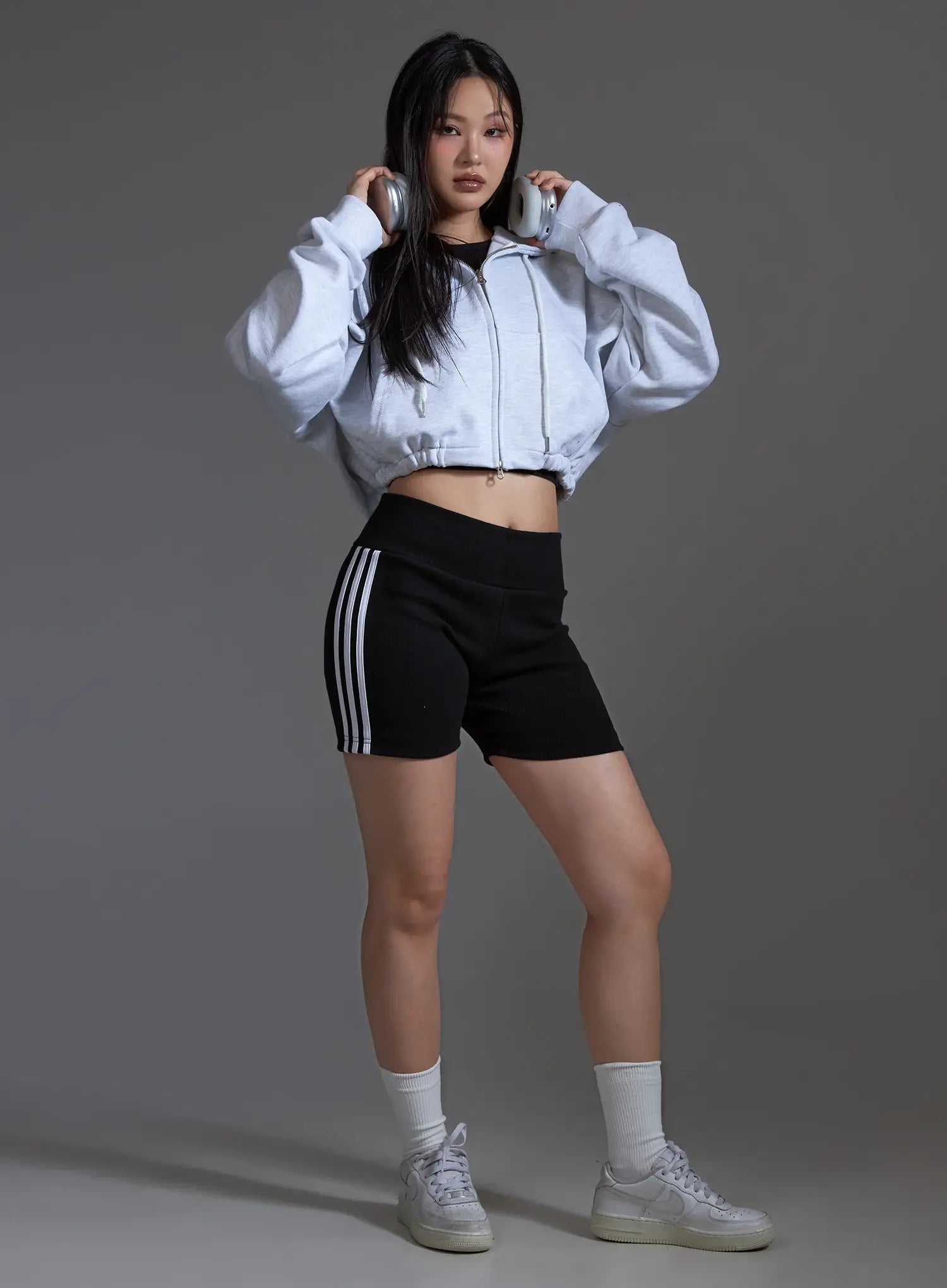 Cropped Zip-Up Hoodie IO517