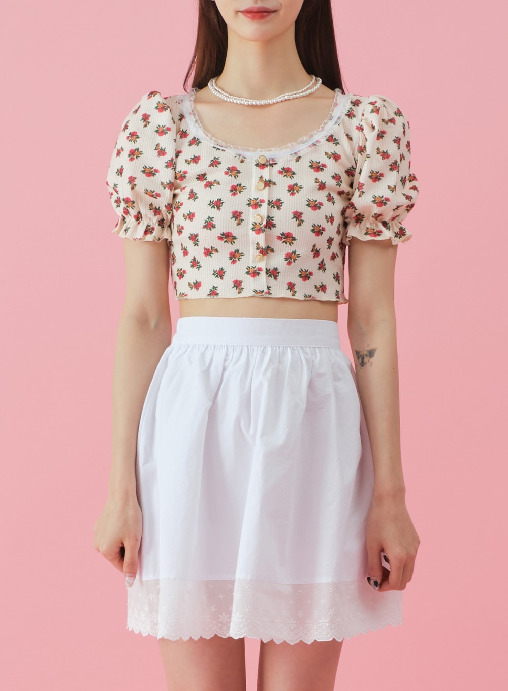 Lacy Flower Print Cardigan BY31