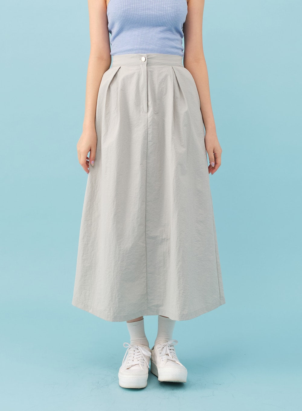 Nylon Maxi Skirt with Banded Back BJ03