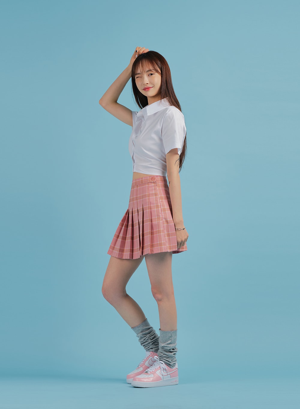Plaid Pleated Tennis Skirt BA27