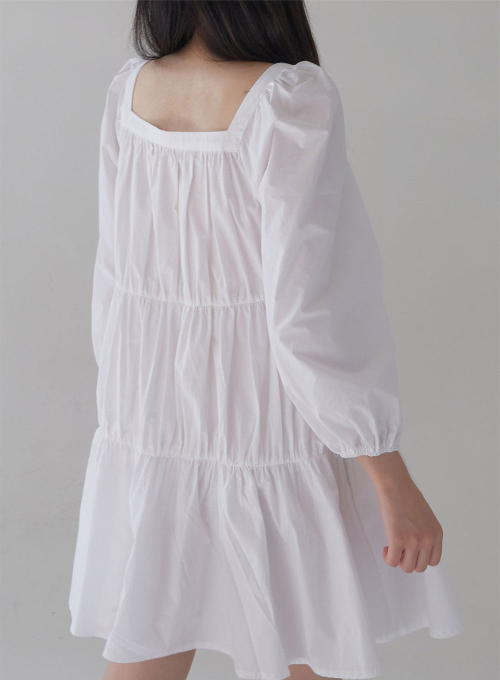 Square Neck Tiered Mini Dress