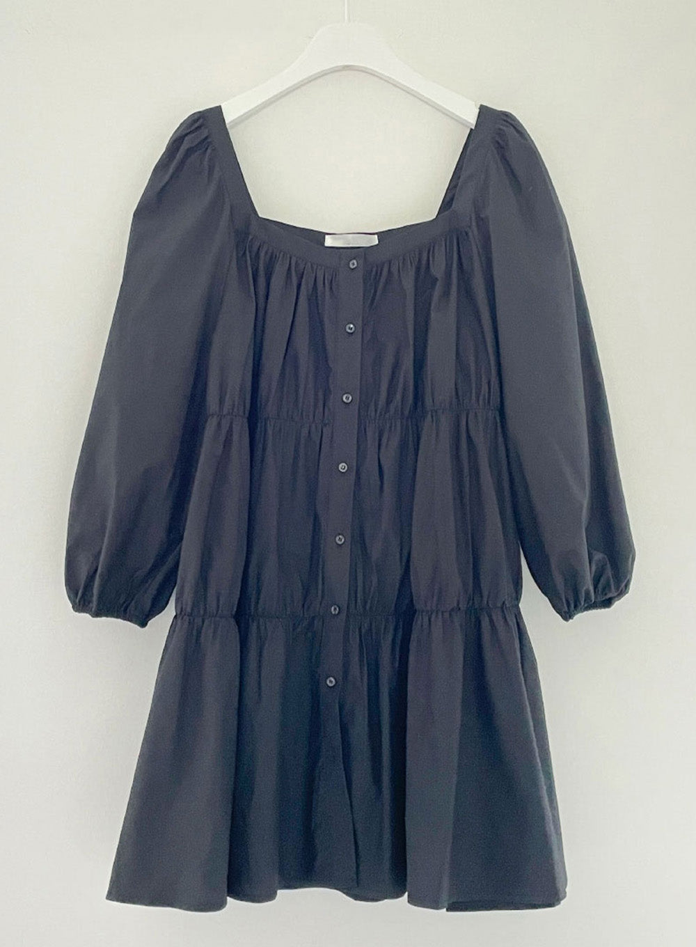 Square Neck Tiered Mini Dress