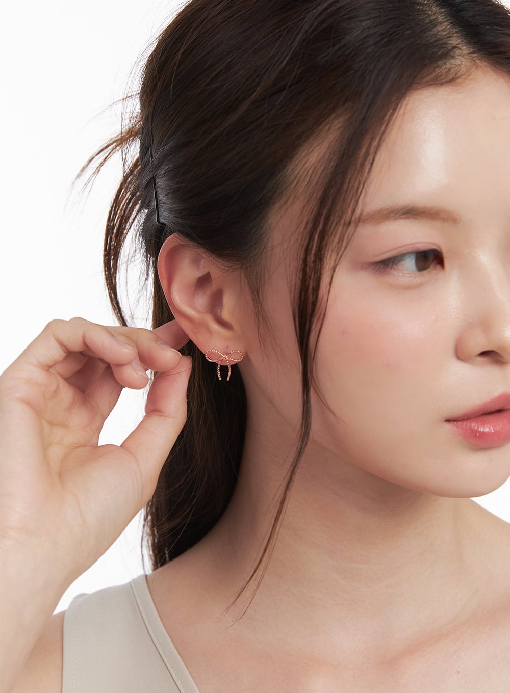 Rose Knot Ribbon Earrings IM531