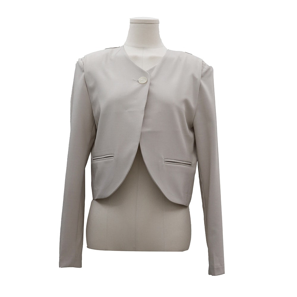 Minimalist Collarless Single Button Tailored Bolero OY19