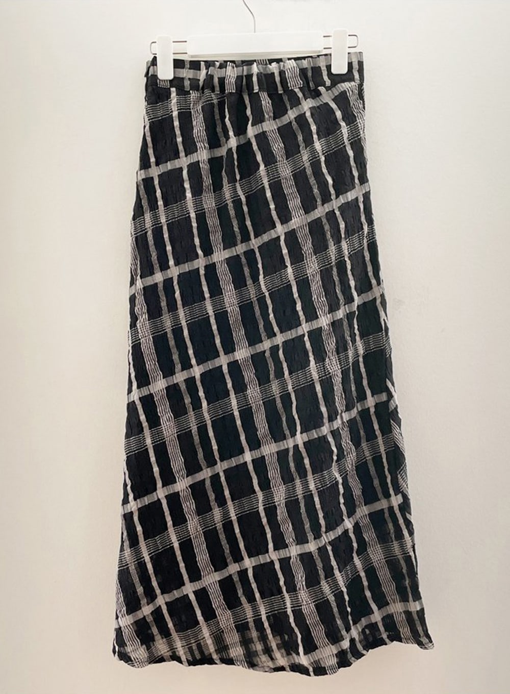 Checked Pattern Maxi Flare Skirt