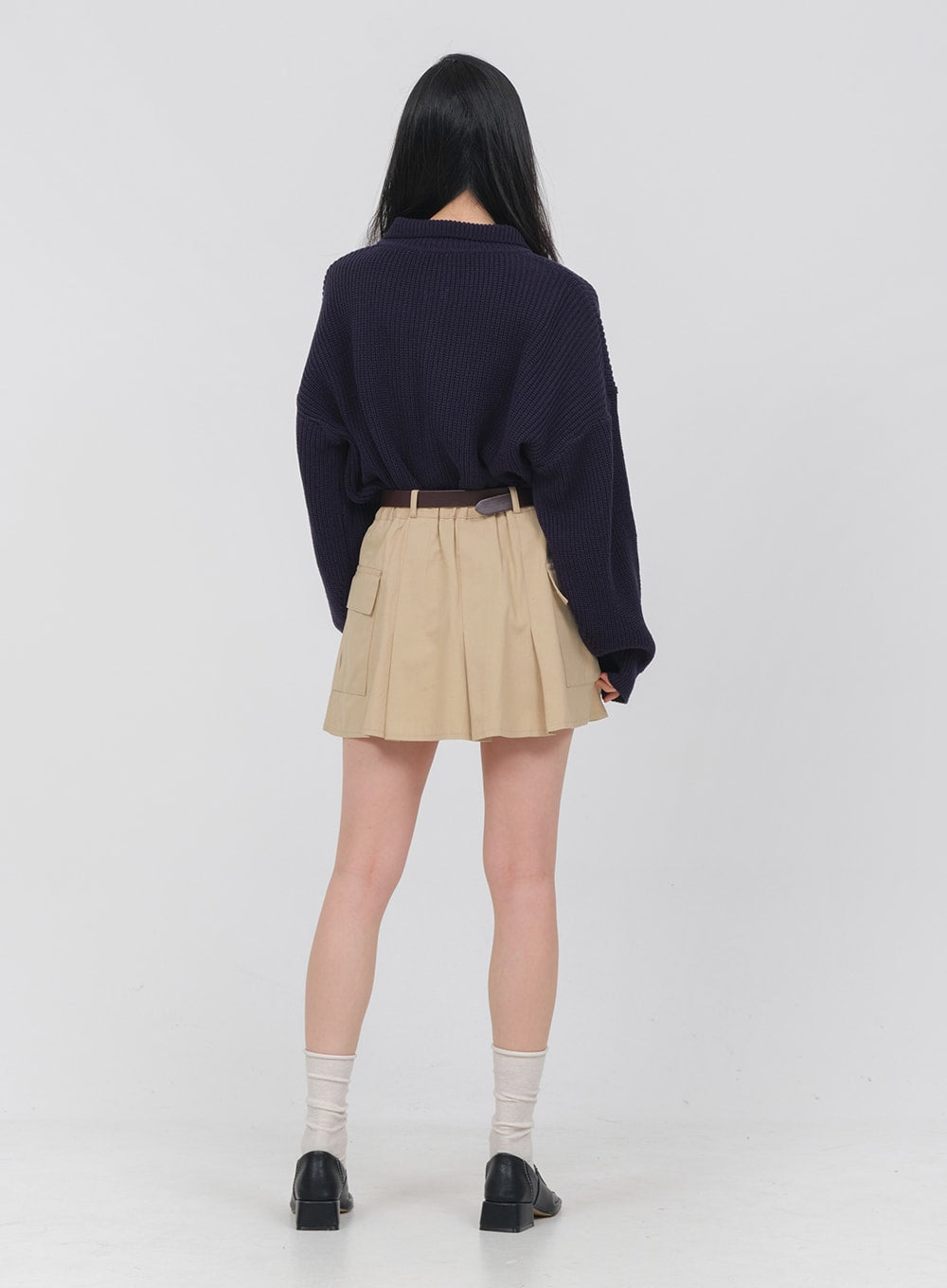 Half Zip-up Knitted Sweat Shirt OA01