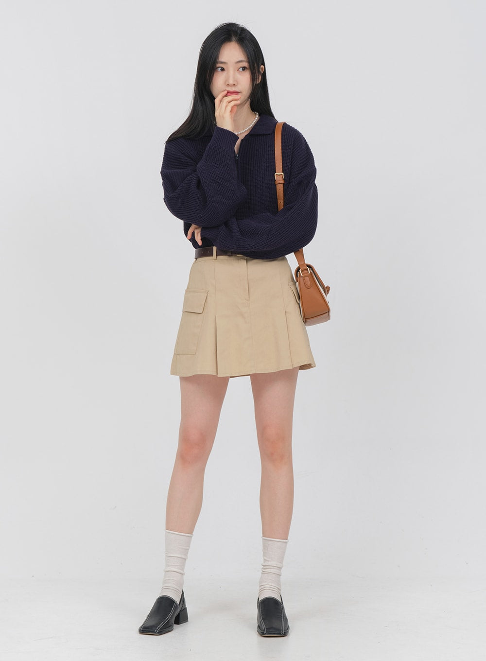 Double Pocket Pleated Mini Skirt OA01