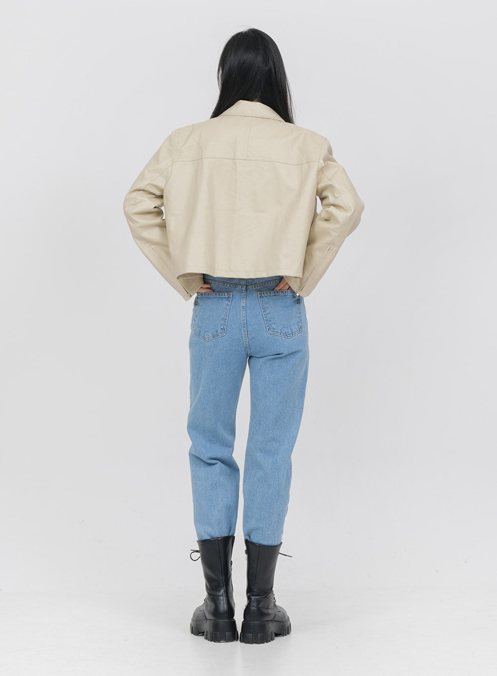 Big Pocket Faux Leather Jacket OA01