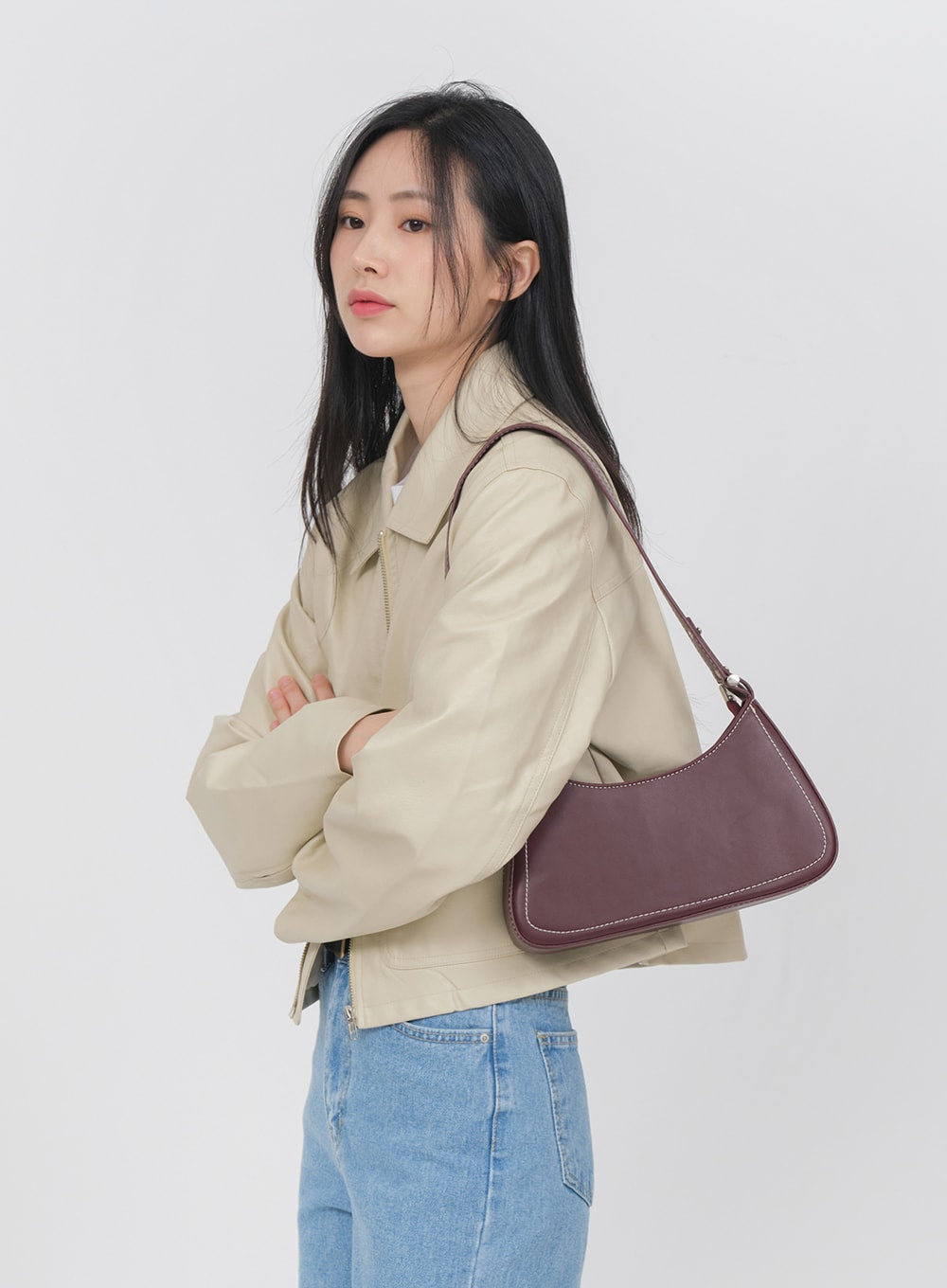 Big Pocket Faux Leather Jacket OA01