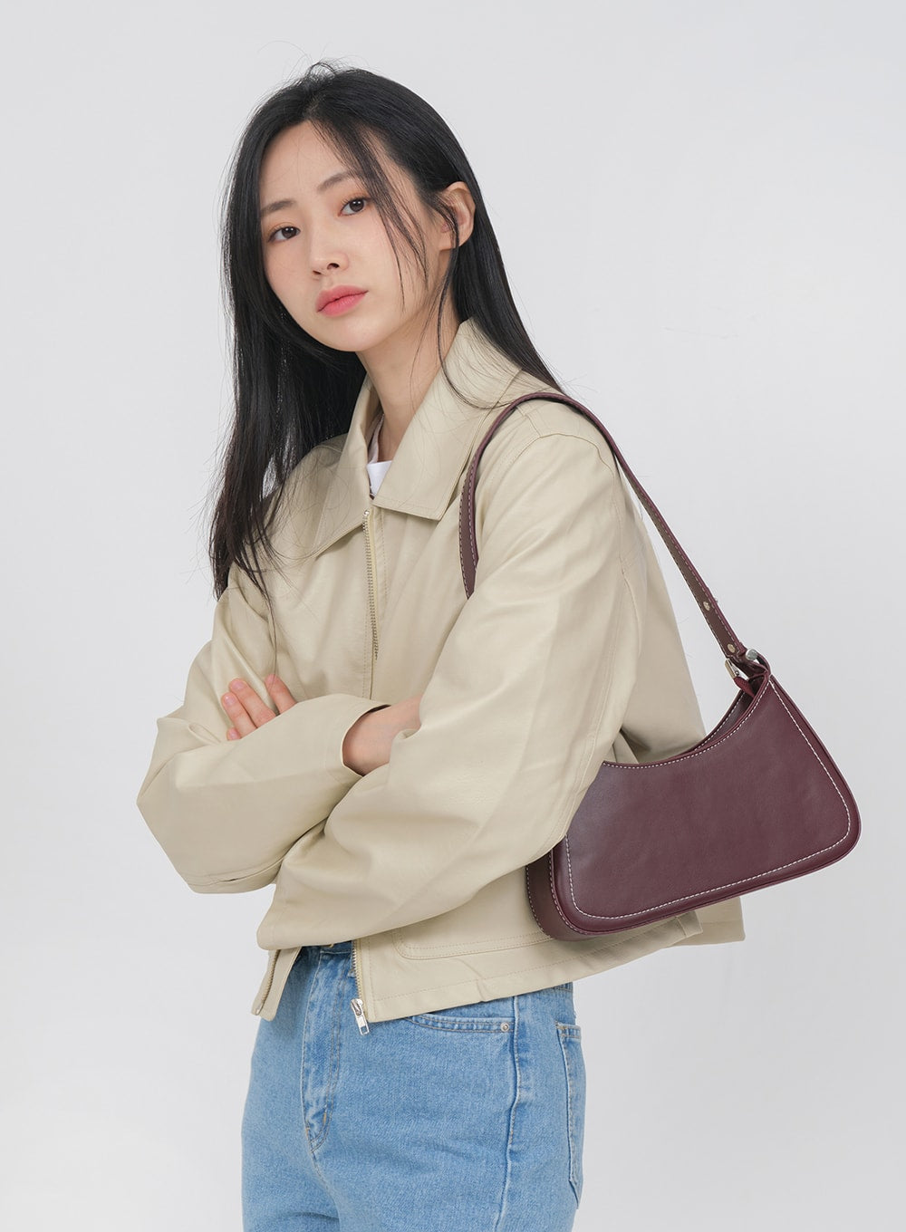 Big Pocket Faux Leather Jacket OA01