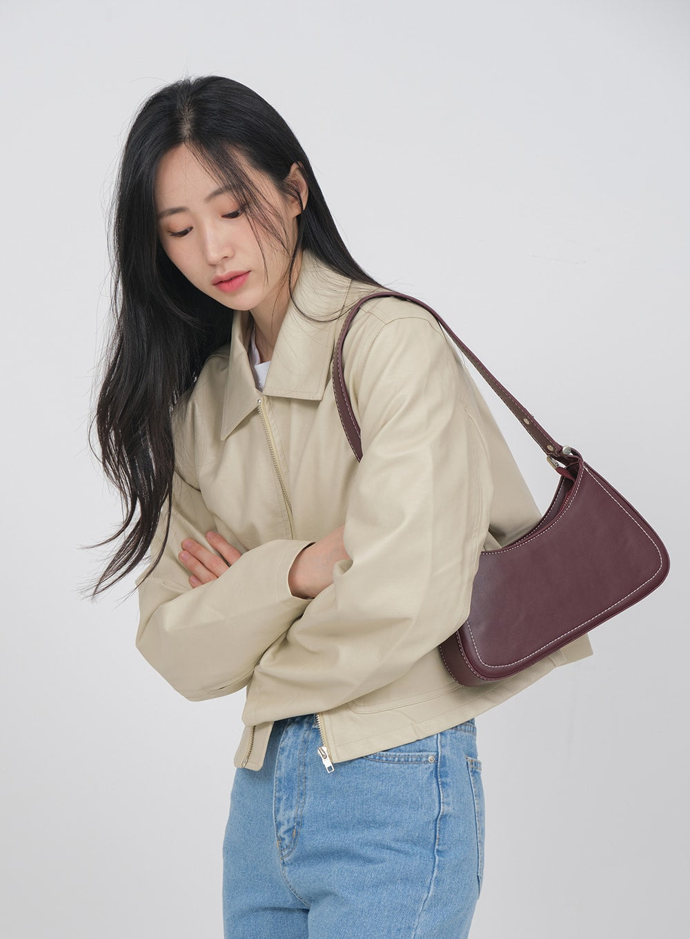 Big Pocket Faux Leather Jacket OA01